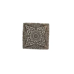 Silkrute Carved Square Patterns | Wooden Block Stamp Print for Textile Printing | DIY Crafts (Pack of 1)