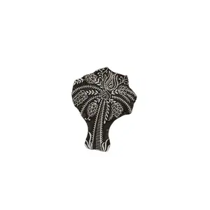 Silkrute Carved Palm Tree Pattern Wooden Block Stamp Print | Textile Print | DIY Crafts (Pack of 1)