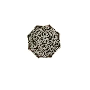 Silkrute Floral Geometric Design Wooden Block Stamp Print | DIY Crafts (Pack of 1)