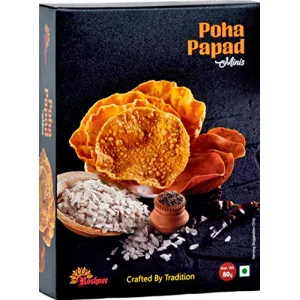 Roshnee Poha Papad (Natural Minis) - 80 gm Boxes x 3 = 240 gm