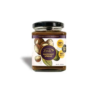 Zevic Belgian Keto Chocolate Hazelnut Spread with 50% Hazelnut Natural Hazelnut Oil (No Palm Oil) & No Sugar 250 gm