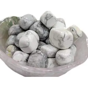 Crystal Cave Exports Howlite Crystal Tumbled Stone 100 Gram For Insomnia and Overactive Mind