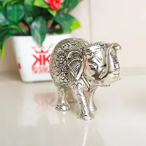 Kridaykraft Metal Elephant Silver Color for Showpiece Enhance Your HomeOfficeAnimal Showpiece FigurinesCorporate Gift Article.