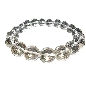 Crystal Cave Unisex Exports Natural Phenacite faceted Crystal beads Stone Bracelets (White 12 mm)