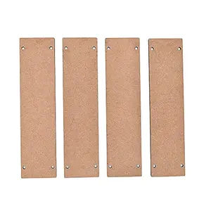 IVEI DIY Wood Sheet Craft - MDF Cutouts Hangings Rectalar - Plain MDF Blanks Cutouts - Set of 4 with 2 Holes for ting Wooden Sheet Craft Decoupage Resin Art Work & Decoration