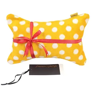 Shenaro Lifestyle's Wheatty Bag Velvet Organic And Eco-Friendly Hot and Cold Pain Relief Wheat Bag in Yellow Polka Dots Print