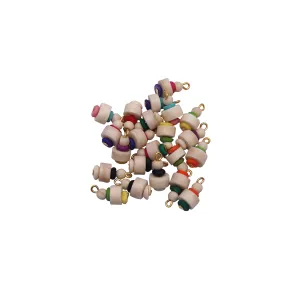 Melted Bone Multicolour handmade beads with golden hook | Tussle Beads