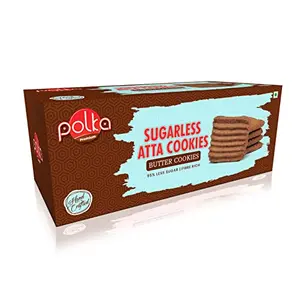 POLKA SUGAR LESS DIET ATTA PATTI COOKIES with Elaichi I PACK OF 1X200 = 200 GM I High Fibre Digestive Biscuits Rusk I cookies biscuit I Whole Wheat Sugarless cookies (SUGARLESS 200 GM) I Sugar free biscuits