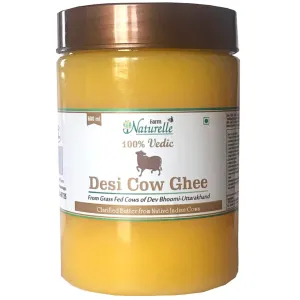 Farm Naturelle Desi Cow Ghee - 100 % Pure Ghee From A2 Milk - 600 ML (20.28oz)