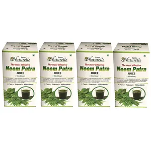 Farm Naturelle Neem Patra Herbal Juice Box - 100 % Pure & Natural (Pack of 4) - 1600 ML (54.10oz)