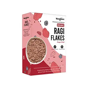 Murginns Organic Ragi Flakes | Healthy Breakfast with Millets and Jaggery | Gluten Free | No Refined Sugar 275g - Pack of 1