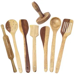 Wooden Kitchen Tools (Pack Of 8)