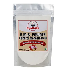 foodfrillz GMS Powder (Glycerol Monostearate) 100 g Single Pack