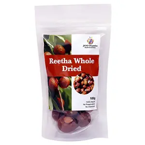 Jioo Organics Reetha Whole Dried Areetha,Sapindus,Soapnut Pack Of 100 g