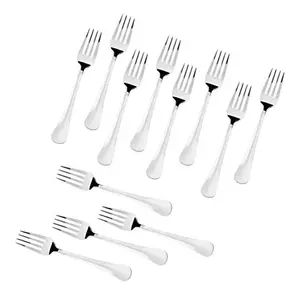 Sumeet Stainless Steel Baby/Medium Forks Set of 12 Pc  (15.5cm L) (1.6mm Thick)