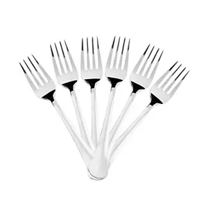 Sumeet Stainless Steel Baby/Medium Forks Set of 6 Pc  (15.5cm L) (1.6mm Thick)