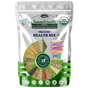 TummyFriendly Foods Certified Organic Health Mix Powder For Adults Organic| Health Mix Powder For Women, For Kids with Sprouted Ragi Powder, Green Moong, Oats, Nuts, Seeds | MultiGrain Health Mix Powder | Millet Health Mix | 800g
