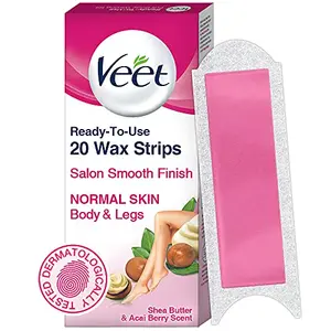 Veet Full Body Waxing Strips Kit for Normal Skin 20 Strips