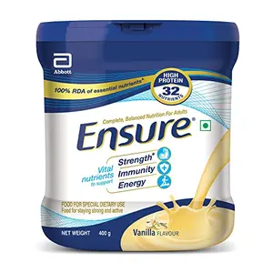 Ensure  Ensure- Complete Nutrition for Adults with High Protein and 11 immunity nutrients- 400 gm Jar (Vanilla Flavour)