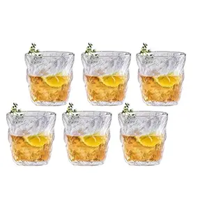 ginoya brothers Glass Whiskey Glacier Cup Frosted Wine Glass Water Cup Colored Crystal Coffee Mug Beer Glasses for Home Office &Bar Scotch Cocktails Juice Drinking (Small 4) (300 ml)