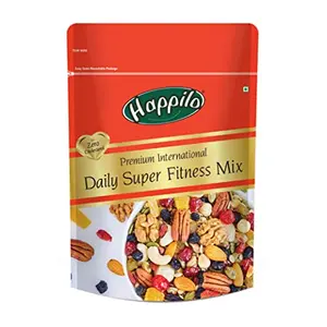 Happilo Premium International Daily Super Fitness Trail Mix 160g of 20+ Varieties Dry Fruits Nuts Seeds & Berries | Roasted Crunchy & Nutritious Healthy Snack | Vegan-friendly & Gluten-Free