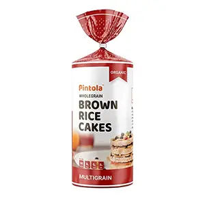 Pintola Organic Wholegrain Brown Rice Cakes - All Natural MULTIGRAIN (Pack of 1) | 9 Wholegrain | NO Cholesterol | NO Sugar/Salt | Soy and Yeast Free | ONLY 30 Calories PER Cake
