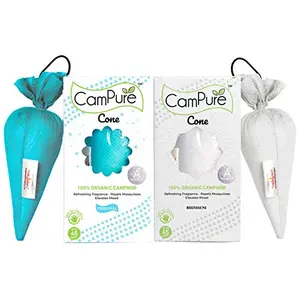MANGALAM CamPure Camphor Cone ( Original & Bhimseni) - Room Car and Air Freshener & Mosquito Repellent