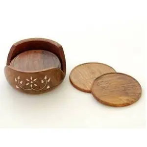 Wooden Coaster Set (Brown 4 inch)