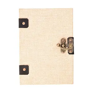 Craft Play Handicraft Jute Cover Special Binding Notebook With Lock
