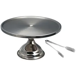 Dynore Set of Cake/Pizza Stand and Cake Tong