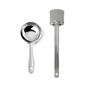 Dynore Stainless Steel Dosa ladle with Palta- Set of 2 Kitchen Tools