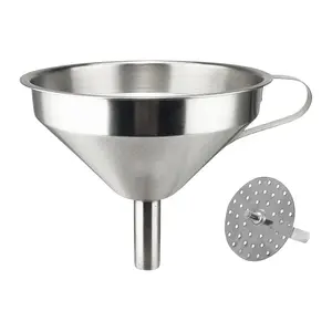 Dynore Stainless Steel Multipupose Funnel With Detachable Strainer/Filter For Cooking Oil