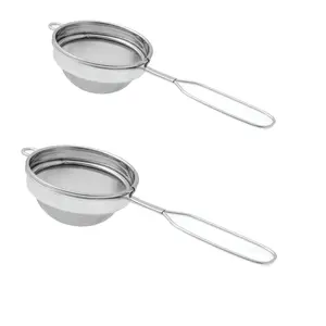 Dynore Set of 2 Classic Wire Handle Tea Strainer Size 9 & Size 9.5