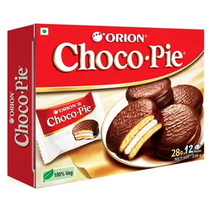 ORION Choco Pie - Chocolate Coated Soft Biscuit 12 Pcs Pack 336 g