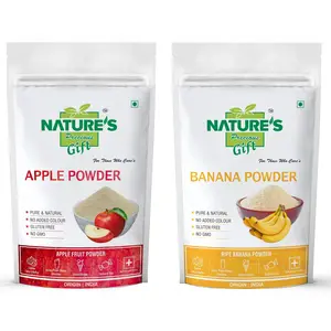 NATURE'S GIFT - FOR THOSE WHO CARE'S Apple Powder & Banana Fruit Powder - 1 KG Each (Super Saver Combo Pack)