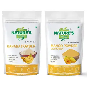 NATURE'S GIFT - FOR THOSE WHO CARE'S Banana Powder & Mango Fruit Powder -200 GM Each (Super Saver Combo Pack)