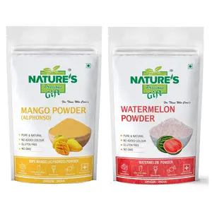 NATURE'S GIFT - FOR THOSE WHO CARE'S Mango Powder & Watermelon Fruit Powder - 100 GM Each (Super Saver Combo Pack)