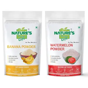 NATURE'S GIFT - FOR THOSE WHO CARE'S Banana Powder & Watermelon Fruit Powder -200 GM Each (Super Saver Combo Pack)