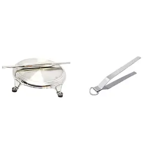 Dynore Stainless Steel Classic Heavy Chakla -Belan- Chimta Kitchen Tool Set- Set of 3