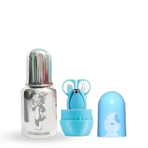 Goodmunchkins Stainless Steel Feeding Bottle with NailGroom Kit (150 Blue)