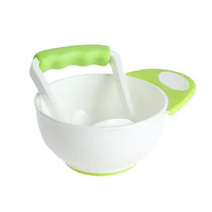 Safe-O-Kid Grinding Feeding Bowl Portable Masher/Serving Bowl for Baby Food Preparation- Green