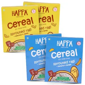 Happa Organic Ragi Combo | No Sugar | No Salt | Rich in Nutrients & Vitamins | Easy for Digestion | 200 Gram Each (Pack of 4)