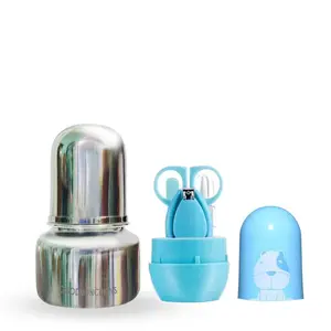 Goodmunchkins Stainless Steel Feeding Bottle with NailGroom Kit (75 Blue)