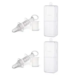 Safe-O-Kid Silicone BPA-Free Liquid Medicine Feeder/Dropper for Baby Pack of 2 White