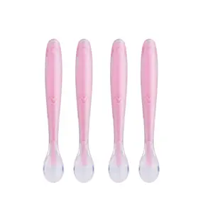 Safe-O-Kid 4 Soft Silicone Tip Spoons Pink