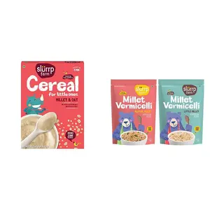 Slurrp Farm Porridge, Millet And Oats Powder, 250 G & Slurrp Farm Millet Vermicelli, Semiya –, 180 g each (Pack of 2)