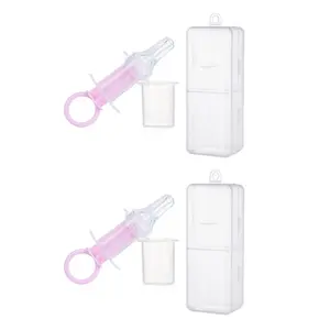 Safe O Kid Silicone Liquid Medicine Feeder Dropper with Box for Baby Pink Pack of 2