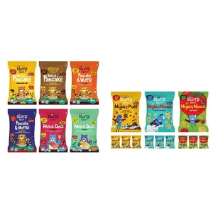 SLURRP FARM Healthy Breakfast And Snacks Trial Pack Combo, 300G (Pack Of 6, 50G Each) & Healthy Snacks For Kids| 12 X 20G Packs