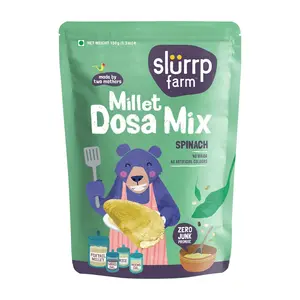 Slurrp Farm High Protein Millet Dosa Instant Mix | Multigrains And Spinach | Natural And Healthy Food, 150Gm