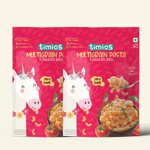 Timios No-Maida Multigrain Tomato Red Instant Macaroni Pasta | Healthy Pasta made With Brown Rice and Corn | No Preservatives | No Artificial Colors & Flavors | No Trans Fat | Pack of 2 | 195g Each
